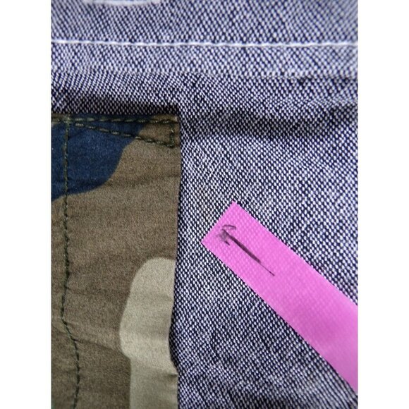 izzue Camo Pocket Denim Patchwork Shirt IZ-X04-ARMY Size Small #663 - Picture 13 of 15